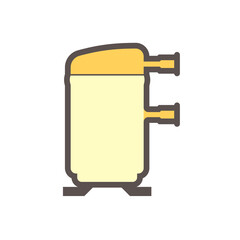 Scroll compressor icon. Also called spiral compressor, scroll pump and scroll vacuum pump. Device use for refrigeration and air conditioning HVAC system. For cooling, moisture and heat ventilation.