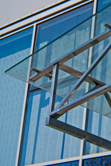 Glass and steel architectural construction