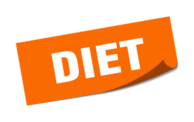 diet sticker. square isolated label sign. peeler