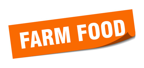 farm food sticker. square isolated label sign. peeler