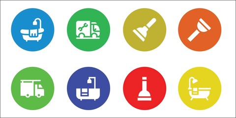 Modern Simple Set of plunger Vector filled Icons