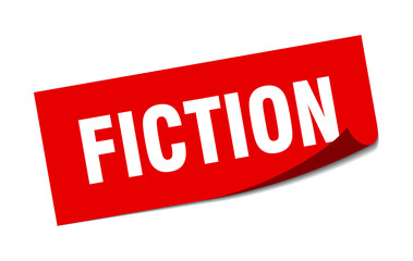 fiction sticker. square isolated label sign. peeler