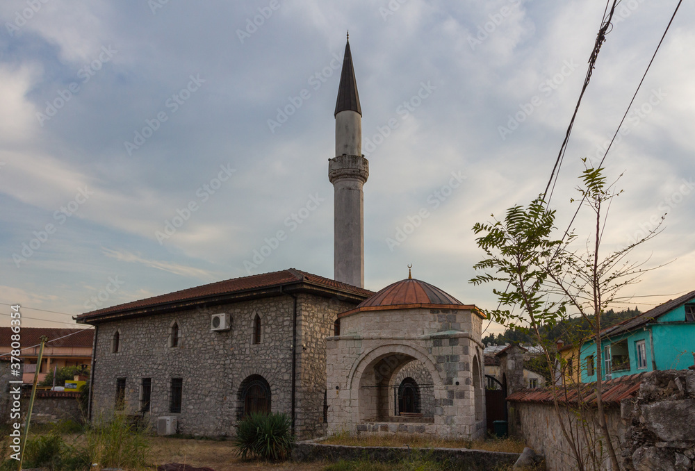 Wall mural view of the osmanagic mosque in the old town of podgorica. montenegro