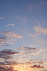 Beautiful sky with cloud before sunset. Pastel tone of evening sky.