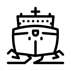 icebreaker ship icon vector. icebreaker ship sign. isolated contour symbol illustration - obrazy, fototapety, plakaty