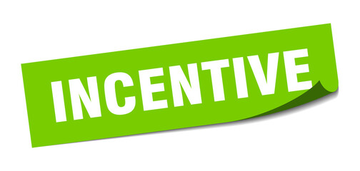 incentive sticker. square isolated label sign. peeler