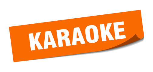 karaoke sticker. square isolated label sign. peeler