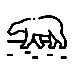 polar bear icon vector. polar bear sign. isolated contour symbol illustration