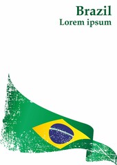 Flag of Brazil, Federative Republic of Brazil. template for award design, an official document with the flag of Brazil and other uses. Bright, colorful vector illustration