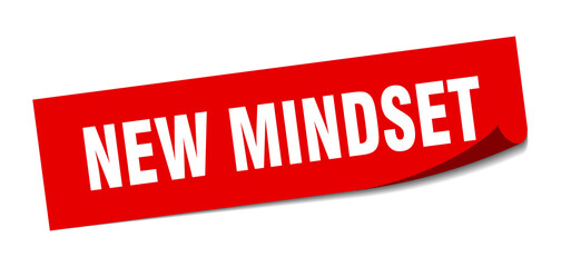 new mindset sticker. square isolated label sign. peeler