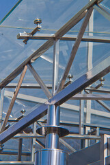 Glass and steel architectural construction