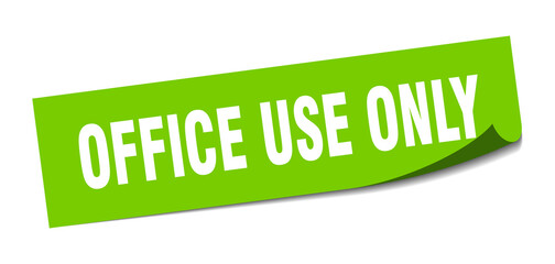 office use only sticker. square isolated label sign. peeler