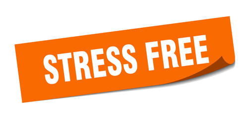 stress free sticker. square isolated label sign. peeler