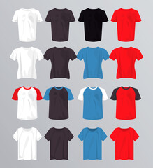 sixteen mockup shirts set colors