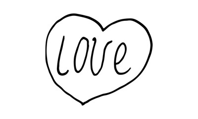 Hand drawn quotation about love. Handwritten text isolated on white background. Lettering composition for valentine's day greeting card or poster