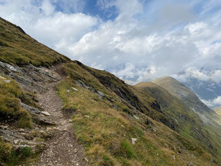 Dramatic landscape in high mountains in Obergurgl, Austria.