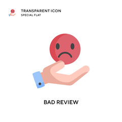 Bad review vector icon. Flat style illustration. EPS 10 vector.