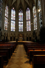 Fototapeta premium Altarbereich des Ulmer Doms. Ulm, Baden-Württemberg, Deutschland, Europa