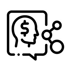 human think about money icon vector. human think about money sign. isolated contour symbol illustration