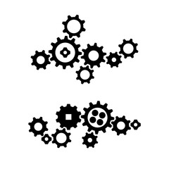 Gears in Progress., icon, vector Isolated illustration