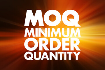 MOQ - Minimum Order Quantity acronym, business concept background - obrazy, fototapety, plakaty