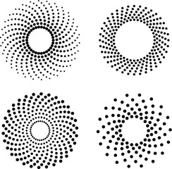 Halftone dots in circle form. round logo . vector dotted frame . design element