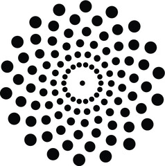 Halftone dots in circle form. round logo . vector dotted frame . design element