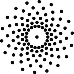 Halftone dots in circle form. round logo . vector dotted frame . design element