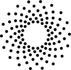 Halftone dots in circle form. round logo . vector dotted frame . design element