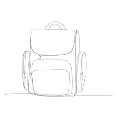 one line drawing of womens backpack