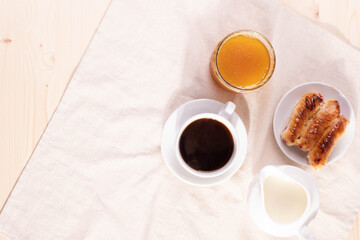 sweet treats and espresso  as coffee break concept