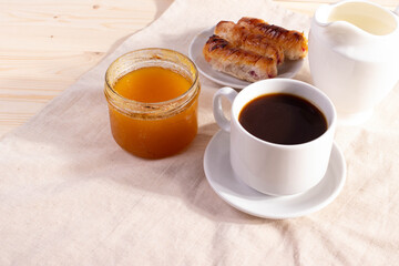 sweet treats and espresso  as coffee break concept