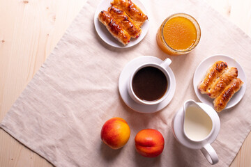 Obraz na płótnie Canvas sweet treats and espresso as coffee break concept