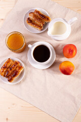 Obraz na płótnie Canvas sweet treats and espresso as coffee break concept