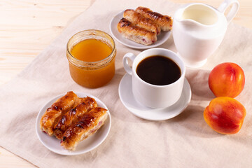 sweet treats and espresso  as coffee break concept