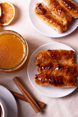 sweet treats and espresso  as coffee break concept