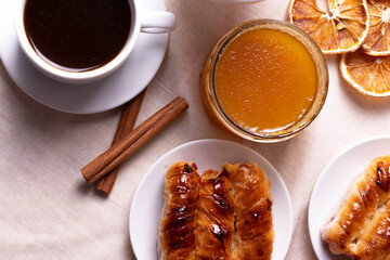 sweet treats and espresso  as coffee break concept