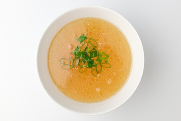 Chicken stock on a white background