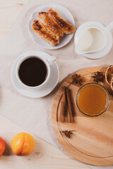sweet treats and espresso  as coffee break concept