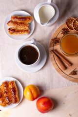 sweet treats and espresso  as coffee break concept