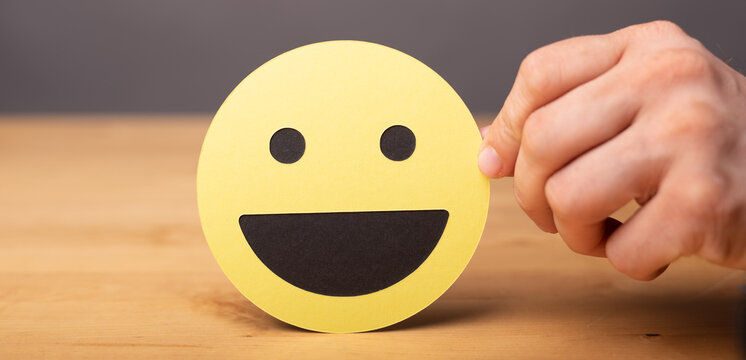 expression emotion smiley in yellow concept