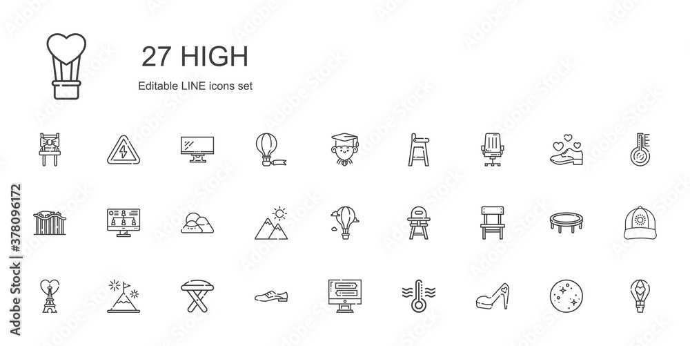 Poster high icons set