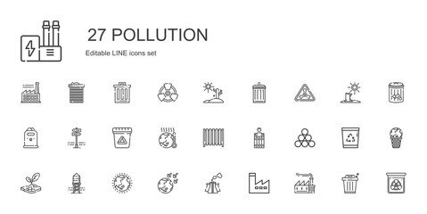 pollution icons set
