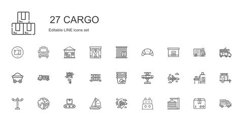 cargo icons set
