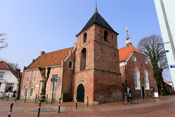 Obraz premium Evangelisch Reformierte Kirche in Greetsiel. Evangelisch-Reformierte Kirche, Greetsiel, Niedersachsen, Deutschland, Europa
