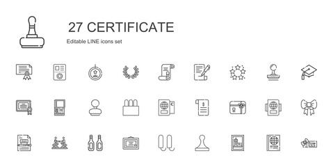 certificate icons set