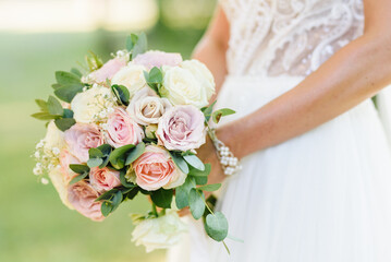 Wedding bouquet in bride's hands