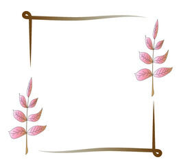 frame with curls and leaves