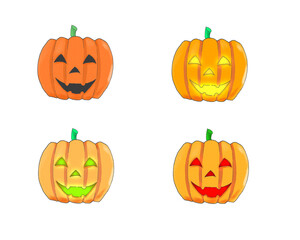 ハロウィンのお化けカボチャのイラスト素材