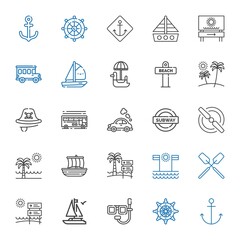 boat icons set